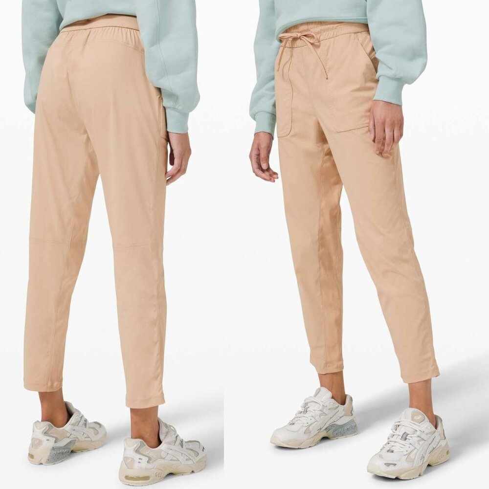Lululemon Beyond The Studio Pant Slim High Rise Cafe Au Lait Unlined Size 8 $118